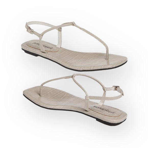 Jeffrey Campbell Shoes - new Jeffrey Campbell ✌︎︎ Boca Minimalist Strappy Flat Sandal ✌︎︎ Grey Croc ✌︎︎ 6